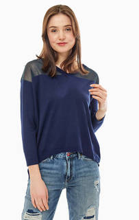 Синий джемпер с полупрозрачными вставками Armani Exchange