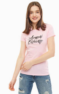 Хлопковая футболка с логотипом бренда Armani Exchange