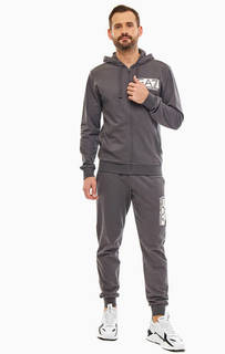 Спортивный костюм из хлопка с принтом EA7