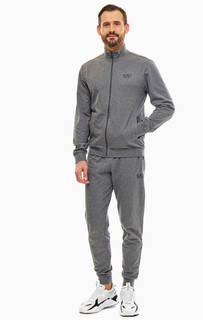 Спортивный серый костюм из хлопка EA7
