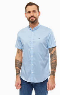 Синяя рубашка с короткими рукавами Armani Exchange