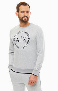 Серый свитшот с фактурным принтом Armani Exchange