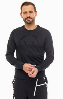 Черный свитшот с фактурным принтом Armani Exchange