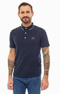 Синяя хлопковая футболка поло Armani Exchange