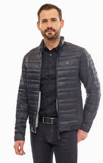 Черный пуховик на двухзамковой молнии Armani Exchange