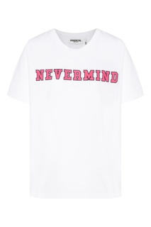 Белая футболка с розовой надписью Essentiel Antwerp