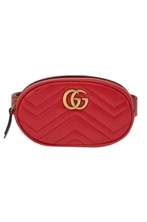 Красная поясная сумка GG Marmont Gucci