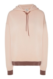 Розовое худи с коричневой отделкой Acne Studios