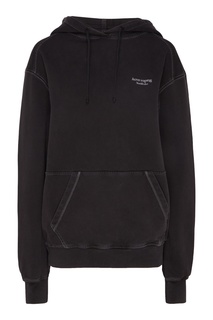 Черное худи с вышитым логотипом Acne Studios