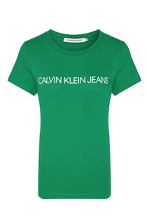 Зеленая футболка с логотипом Calvin Klein