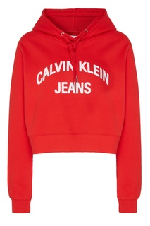Красное худи с логотипом Calvin Klein