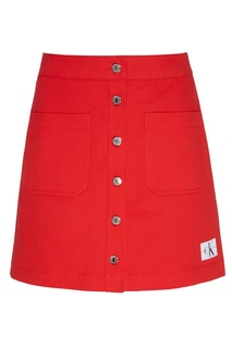 Красная юбка с пуговицами Calvin Klein