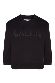 Черный свитшот с укороченными рукавами Calvin Klein