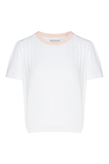 Белая футболка с розовой окантовкой Calvin Klein
