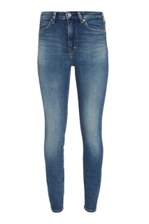 Зауженные джинсы с потертостями Calvin Klein