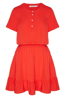 Красное платье с оборкой Calvin Klein