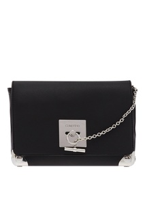 Черная сумка с серебристой фурнитурой Calvin Klein