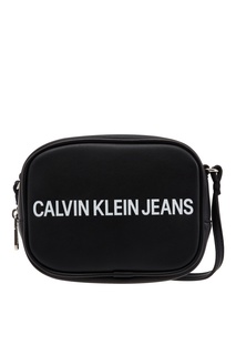 Черная сумка с контрастным логотипом Calvin Klein