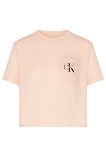 Розовая футболка с нагрудным карманом Calvin Klein