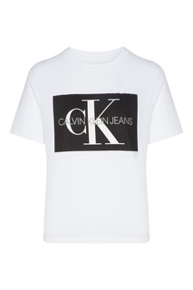 Белая футболка с монограммой Calvin Klein