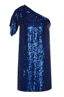 Синее асимметричное платье с пайетками P.A.R.O.S.H.