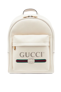 Белый рюкзак с винтажным логотипом Gucci