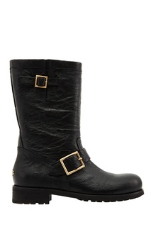 Черные кожаные сапоги Biker с пряжками Jimmy Choo
