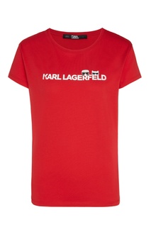 Красная футболка с логотипом Karl Lagerfeld