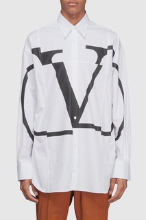 Белая рубашка с принтом Valentino
