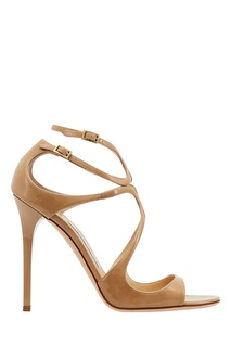 Бежевые лакированные босоножки Lance Jimmy Choo