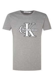 Серая футболка с логотипом Calvin Klein