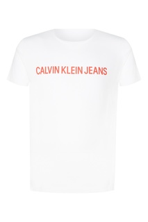 Белая футболка с логотипом Calvin Klein
