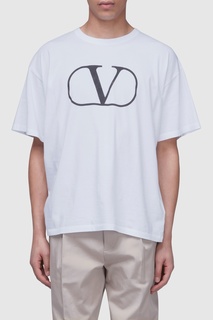 Белая футболка с контрастным логотипом Valentino