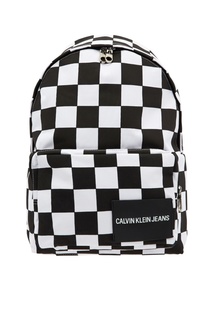Черно-белый рюкзак в клетку Calvin Klein