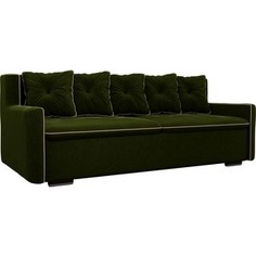 Прямой диван Лига Диванов Витаре вельвет зеленый