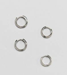 Серебристые серьги-кольца Reclaimed Vintage Inspired 16 мм, 14 мм - Серебряный