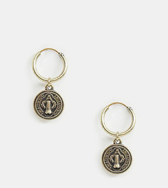 Золотистые серьги-кольца с монетами Reclaimed Vintage inspired эксклюзивно для ASOS - Золотой
