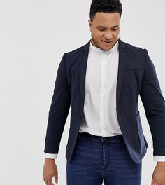 Темно-синий трикотажный блейзер супероблегающего кроя ASOS DESIGN Plus - Темно-синий