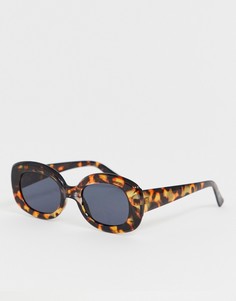 Овальные солнцезащитные очки в черепаховой оправе Jeepers Peepers - Коричневый