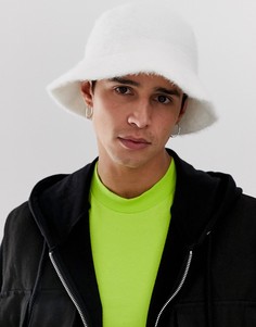 Белая панама из искусственного меха ASOS DESIGN - Белый