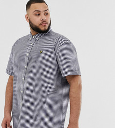 Темно-синяя рубашка в клетку с короткими рукавами Lyle & Scott - Темно-синий