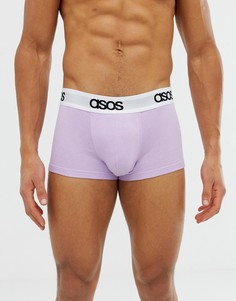 Короткие фиолетовые боксеры-брифы с логотипом на поясе ASOS DESIGN - Фиолетовый