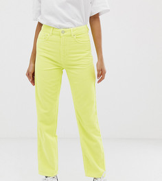 Неоново-желтые вельветовые джинсы прямого кроя ASOS DESIGN Tall Florence - Зеленый