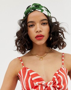 Повязка на голову с принтом пальмовых листьев ASOS DESIGN - Мульти