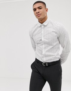 Эластичная зауженная рубашка с цветочным принтом ASOS DESIGN - Белый
