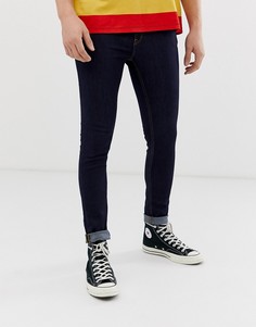 Синие выбеленные супероблегающие джинсы New Look - Синий