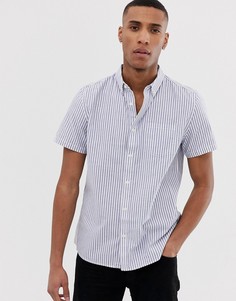 Синяя рубашка с полосками Burton Menswear - Синий