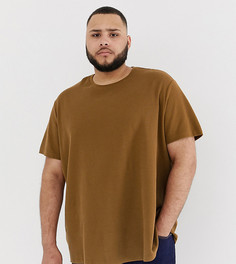 Коричневая футболка из вафельного трикотажа Burton Menswear Big & Tall - Коричневый