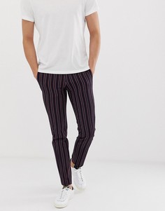 Узкие премиум-брюки в полоску Jack & Jones - Темно-синий