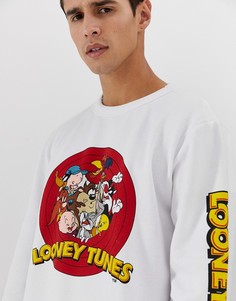 Белый свитшот с принтом Pull&Bear Looney Tunes - Белый